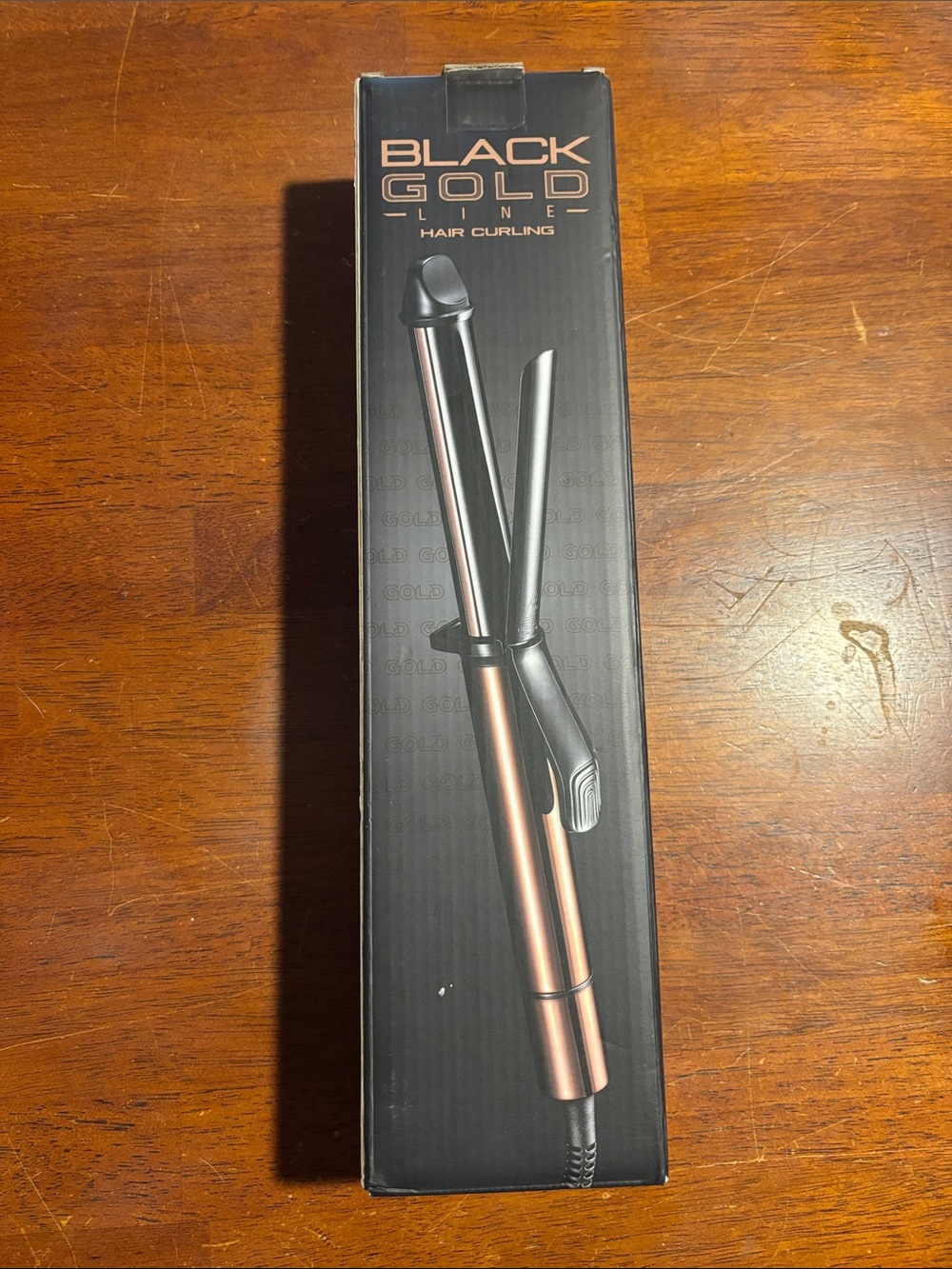 Black Gold Line Hair Curling Iron - Rose Gold & Black